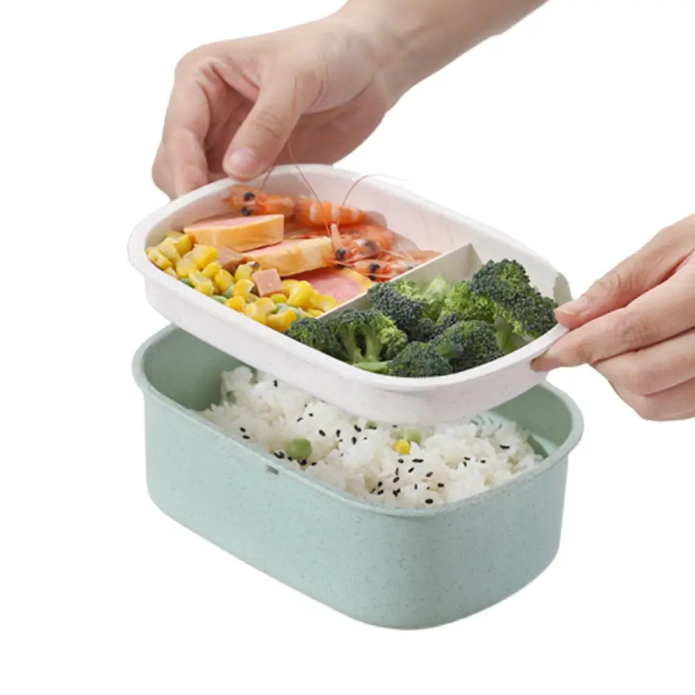 Коробка Пшеничная солома мультфильм Bento Box Портативный экологичный контейнер для