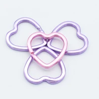 pink purple heart shaped split key rings jump ring metal key ring connectors purse pendant key chains diy handmade decoration