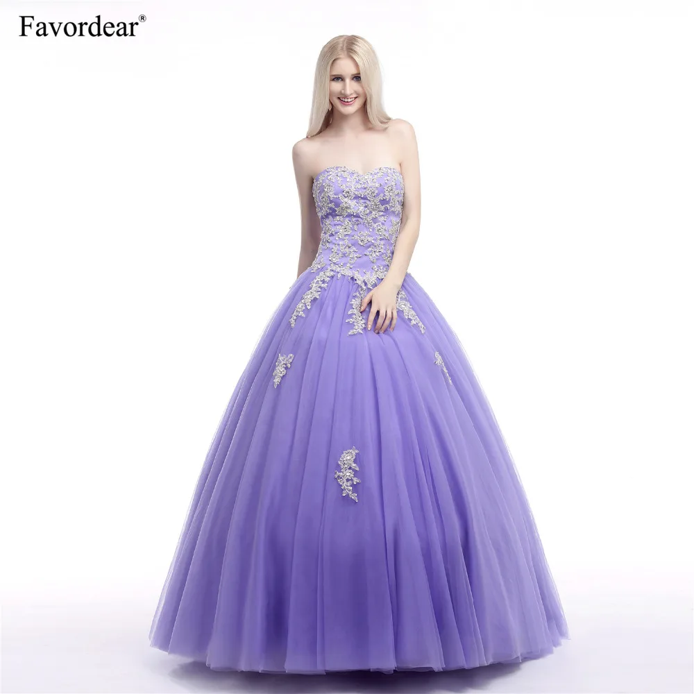 Бальное платье Милая Лаванда с золотыми бусинами 15 лет|Платья на