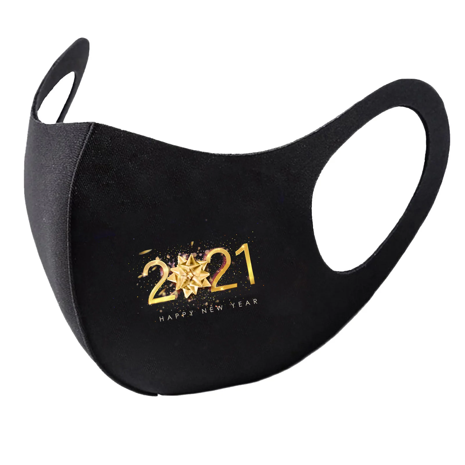 

1pc Reusable Mask Christmas 2021 New Year Ice Silk Face Fashionable Washable Against Dust Mask Monochrome Mascarillas De Tela