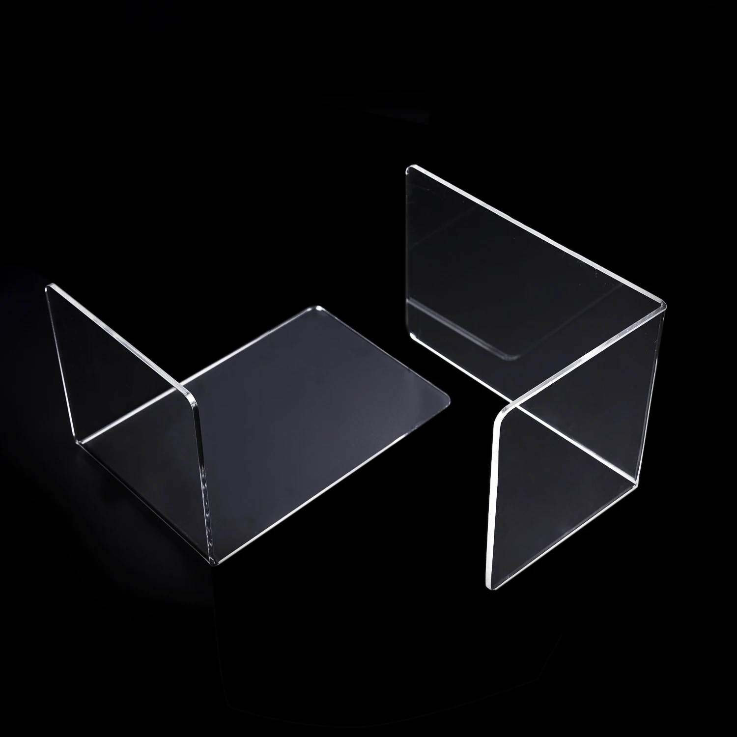 

2Pcs Plastic Clear Acrylic Bookends L-shaped Desk Organizer Desktop Book Holder School Stationery Office Accessories