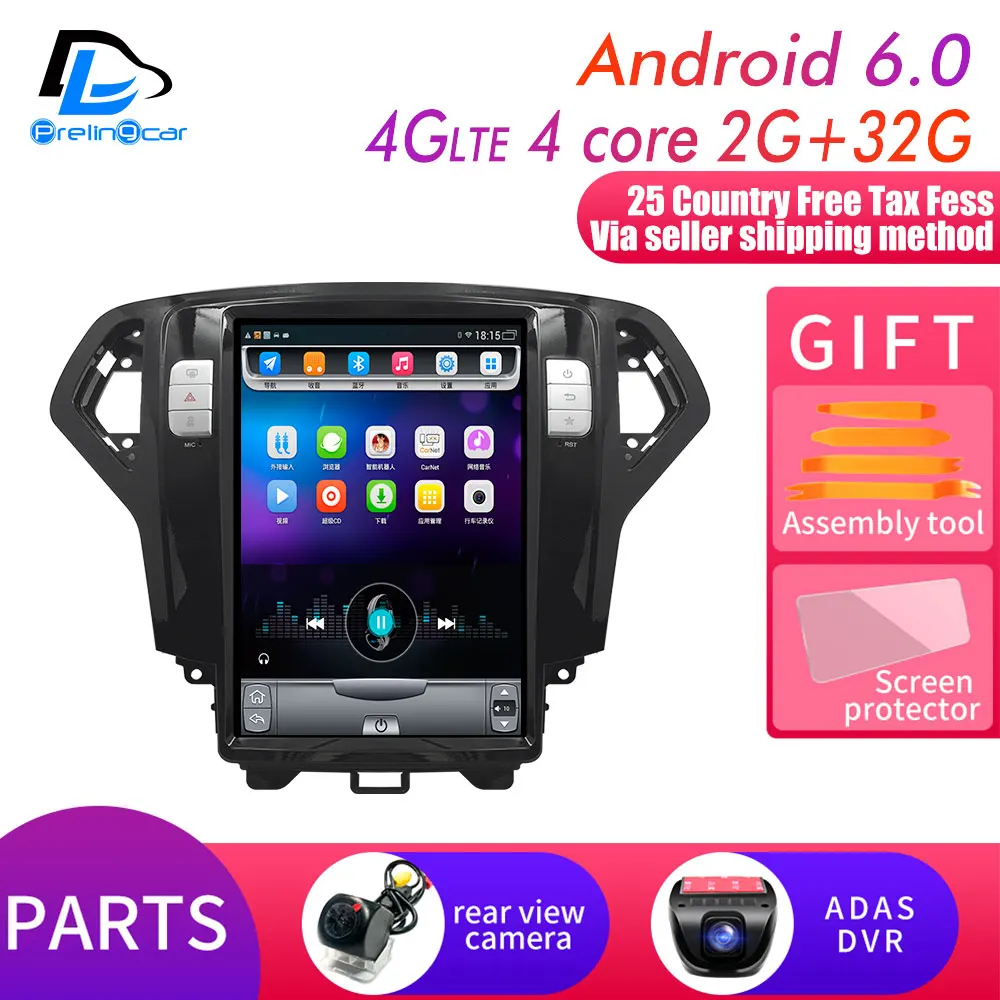 HX-4G 2G32G add DVR 4G Lte вертикальная Система android 8,1 12,8 дюймов для Ford Mondeo 2007-2013 лет navigaton Автомобильный gps Мультимедиа Видео Радио плеер - Цвет: HX-4G 2G32G add DVR