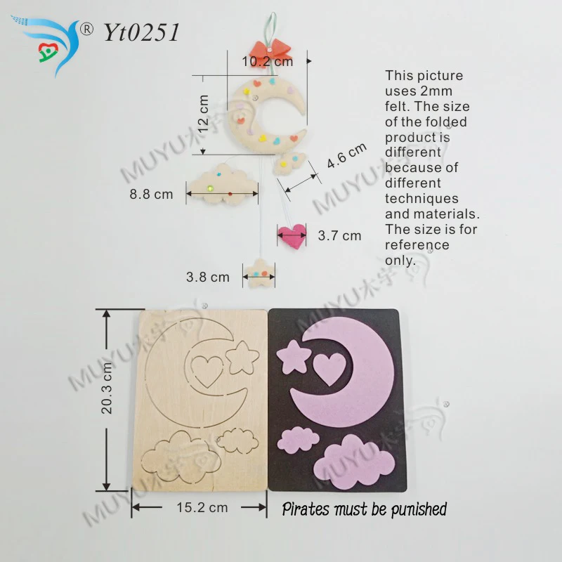 Moon and stars DIY yt0251 muyu cutting die-- new wooden mould dies for scrapbooking Thickness-15.8mm | Дом и сад