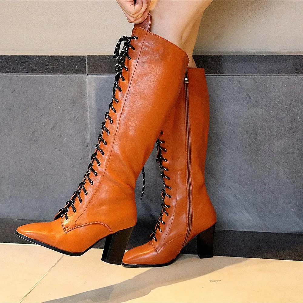 

New winter style women shoes knee high boots bind Fashion boots women boots western boots Female boots snow boots