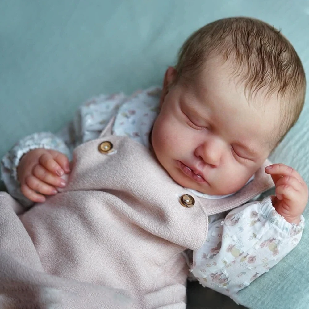 

20inch Likfelike Interactive Vinyl DIY Closed Eyes Reborn Doll Kit Sleeping Soft Touch Gift Unpainted Loulou Toy Flesh Tints