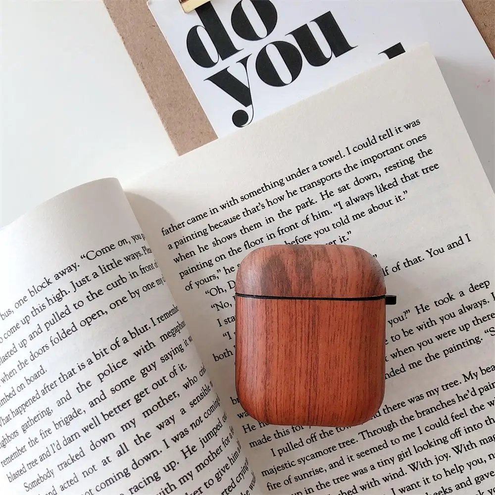 Чехол для Apple Airpods Bluetooth наушники защитный чехол наушников 1/2 IMD под дерево простой
