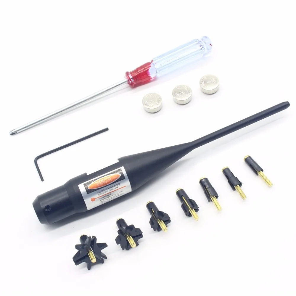 

635-655nm Windage Elevation Adjustable Red Laser Boresighter Bore Sighter Kit For Hunting .17 To .78 Caliber Hunting Hand Gun