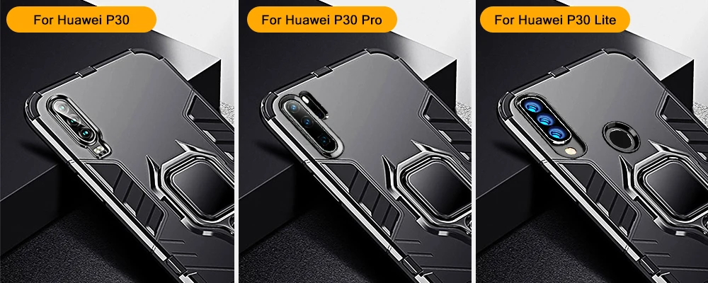 Чехол для huawei P30 Pro P 30 Lite, силиконовый чехол-броня, Мягкий защитный чехол из ТПУ с кольцом-держателем, чехол для телефона huawei P30 Lite, чехол