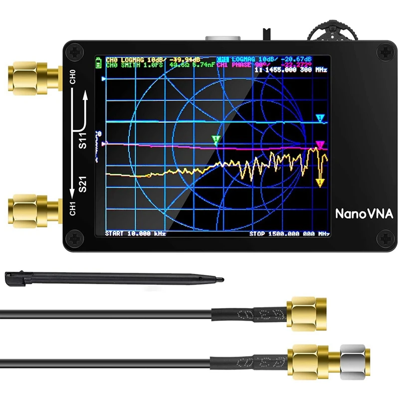 

NanoVNA Vector Network Analyzer 2.8 inch Press screen 10KHz -1.5GHz V3.4 HF VHF UHF Antenna Analyzer Measuring