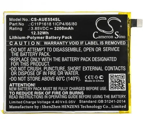 Аккумулятор CameronSino CS-AUE554SL для смартфона Asus ZE554KL ZC600KL (C11P1618 1ICP4/66/80) | Мобильные
