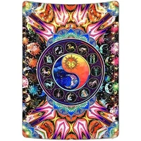 Trippy Zodiac Sun And Moon Hippie Mystic Astrology Yin Yang By Ho Me Lili Tapestry Wall Hanging Room Decor