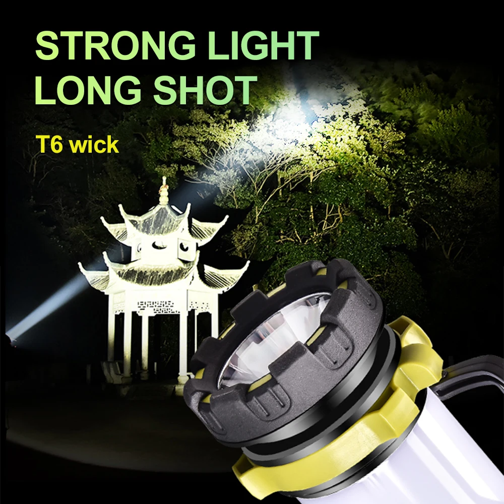 Super Bright LED Flashlight Barbecue light Portable Spotlight searchlight USB Rechargeable torch led working light camping light