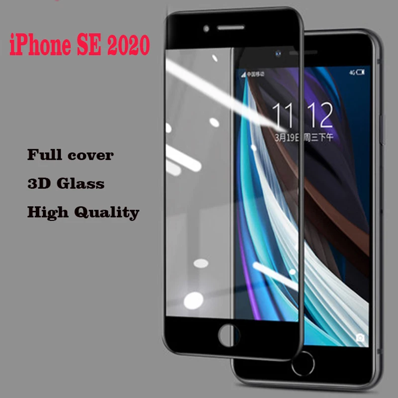 3D закаленное стекло для iphone SE 2020 полноэкранная Защитная Взрывозащищенная пленка