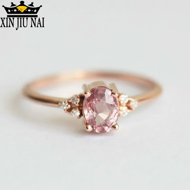 Женское Обручальное Кольцо Ellipse розовое бриллиантовое кольцо из розового золота