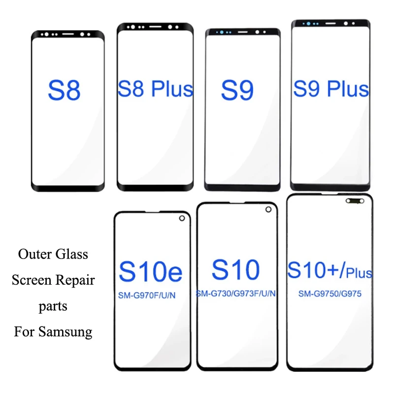 10 шт./лот передний внешний экран стеклянная линза Замена для Samsung Galaxy S10 Plus S10E S9 S8