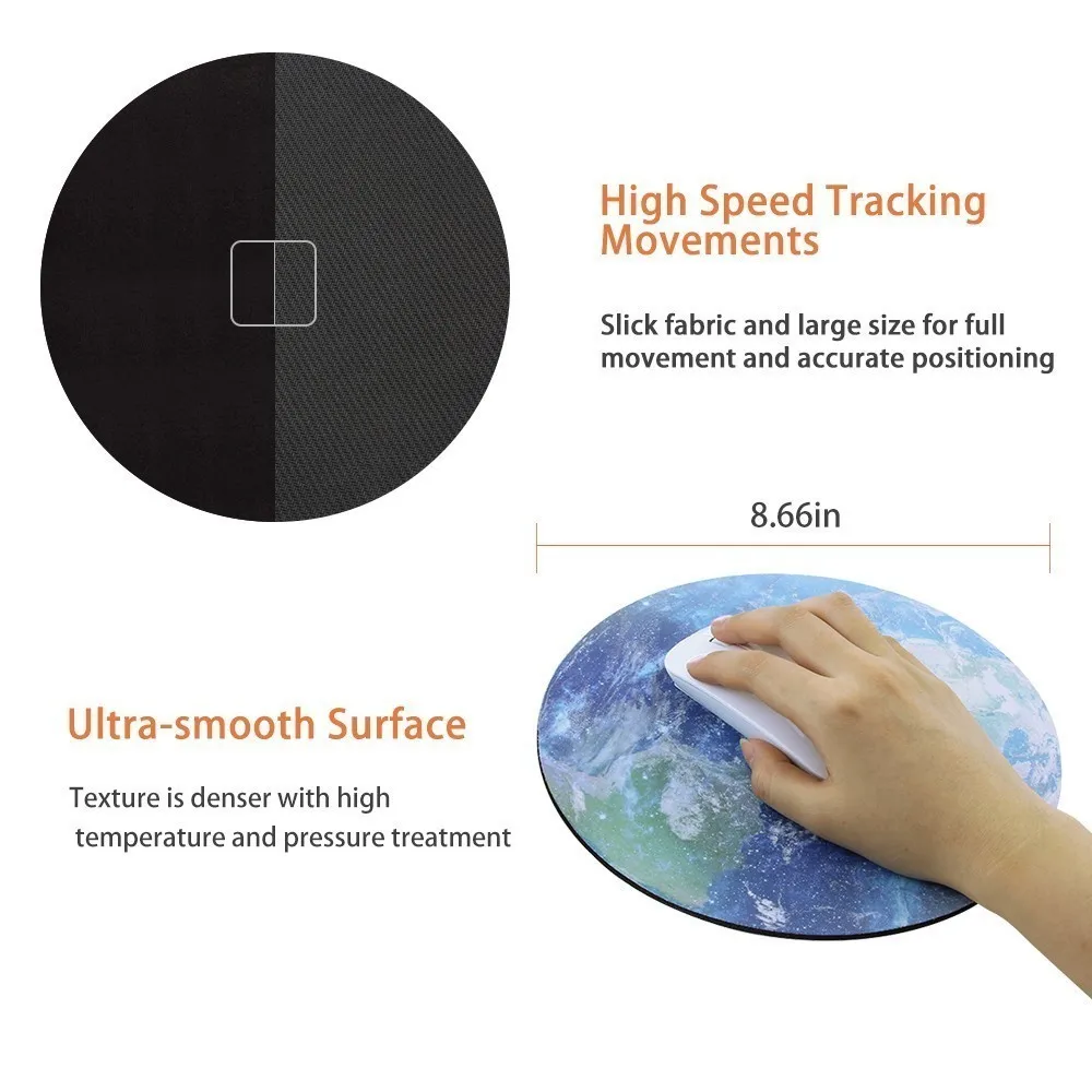 Круглый резиновый коврик для мыши CHYI серия планеты мультяшный дизайн с принтом