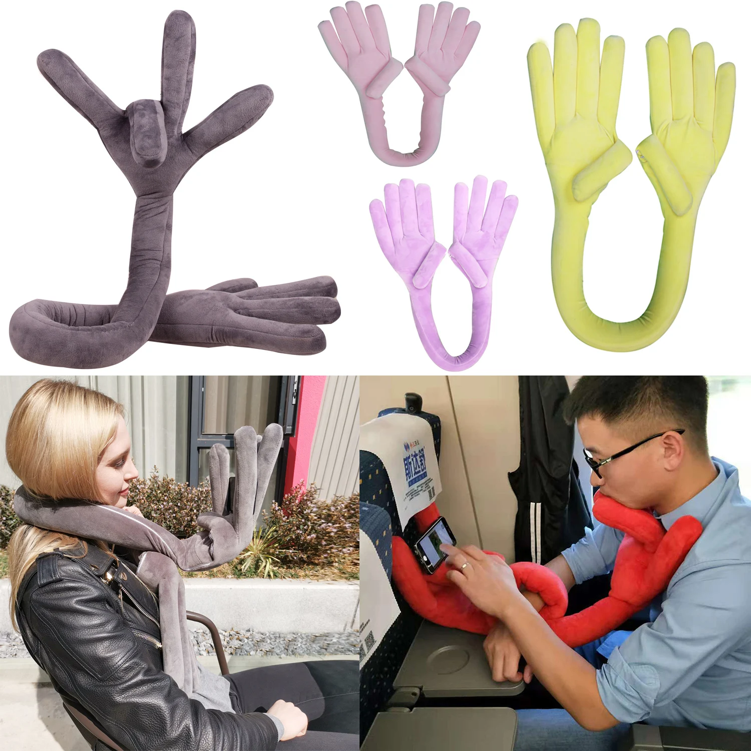 

Подушка для путешествий на ладони, креативная складная подушка на шею и талию для автомобильного подголовника для сна, Подушка для офиса, об...