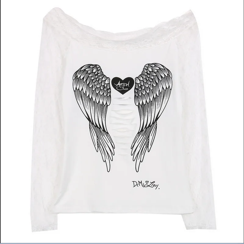 Женская кружевная блузка Shein Повседневная Свободная с длинными рукавами и