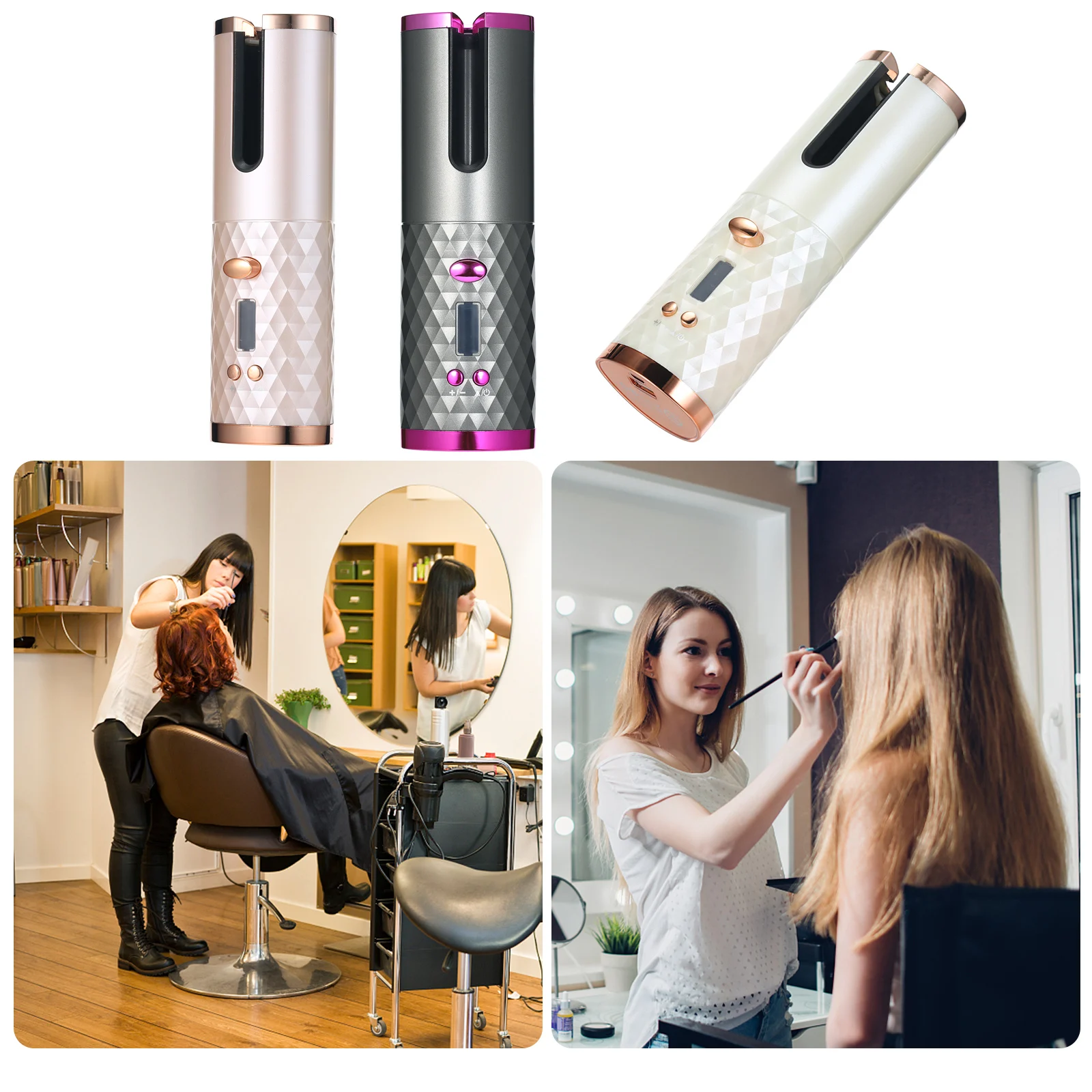 

Hair Curlers Automatic Hair Curler Cordless Electric Ceramic Curling Ionic Flat Iron Hair Waver Air Curler USB