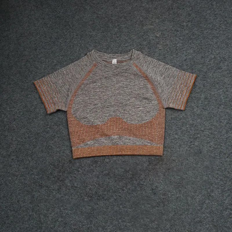 

Solid Color Vital Seamless Yoga Shirt Women Fitness Short Sleeve Crop Top Workout Tops Gym Clothes Sportswear Running T-shirts