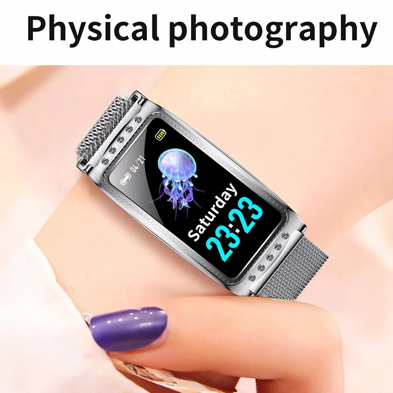 

2021 Fashion Women Small Smart Watch Female Physiological Cycle Intelligent Reminder IP68 Waterproof Sports Bracelet Smartwatch