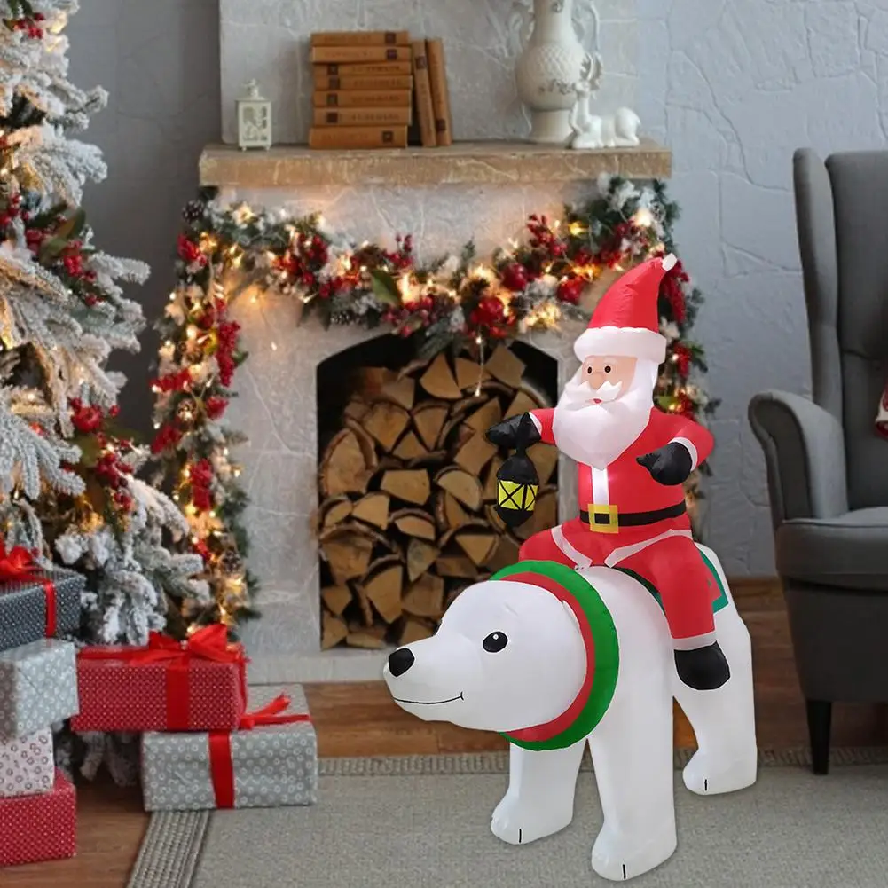 

185cm 1.8m LED Inflatable Santa Claus SnowmanChristmas Inflatable Riding Polar Bear Santa Claus Inflatable Set Kids Gift Latest