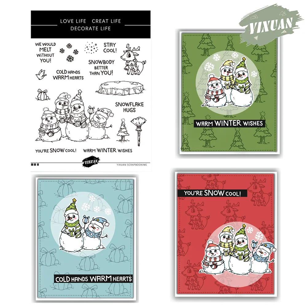 

YIXUAN Christmas Snowman Friends Metal Cutting Dies Stamps Stencils For Decor DIY Scrapbooking Photo Album Embossing Card Crafts