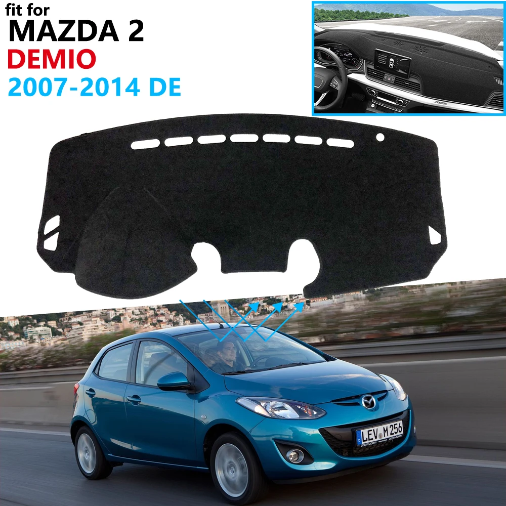 Защитная накладка на приборную панель для Mazda 2 Demio 2007 ~ 2014 DE аксессуары автомобиля