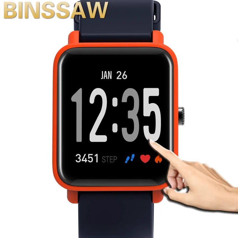 BINSSAW Bluetooth SmartWatch 2.5D LED изогнутое стекло Шагомер фитнес-трекер монитор