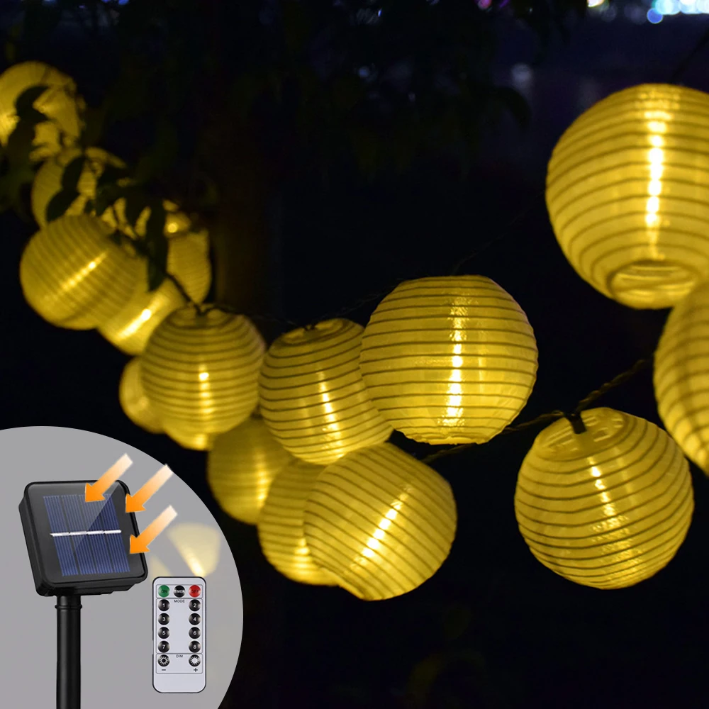 Рождественская гирлянда фонарь на солнечной батарее 30 светодиодов сказочные