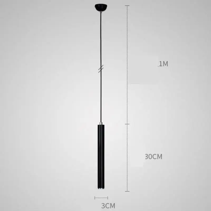 Черный светодиодный подвесной светильник простой цилиндрический плафоны Lustres De