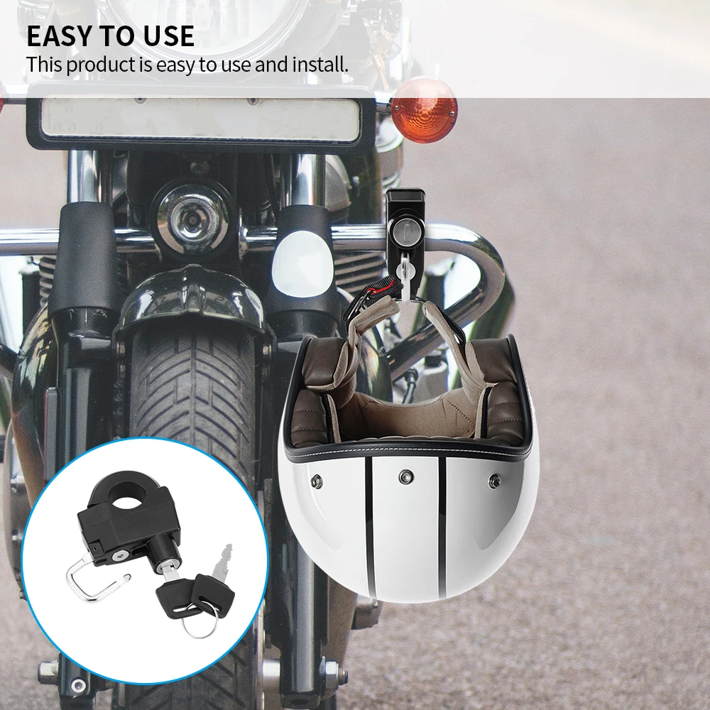 

7/8'' 22mm Motocycle Handlebar Anti-Theft Helmet Lock Helmet Lock Helmet Security Lock Lock Helmet for Honda ktm Kawasaki Yamaha