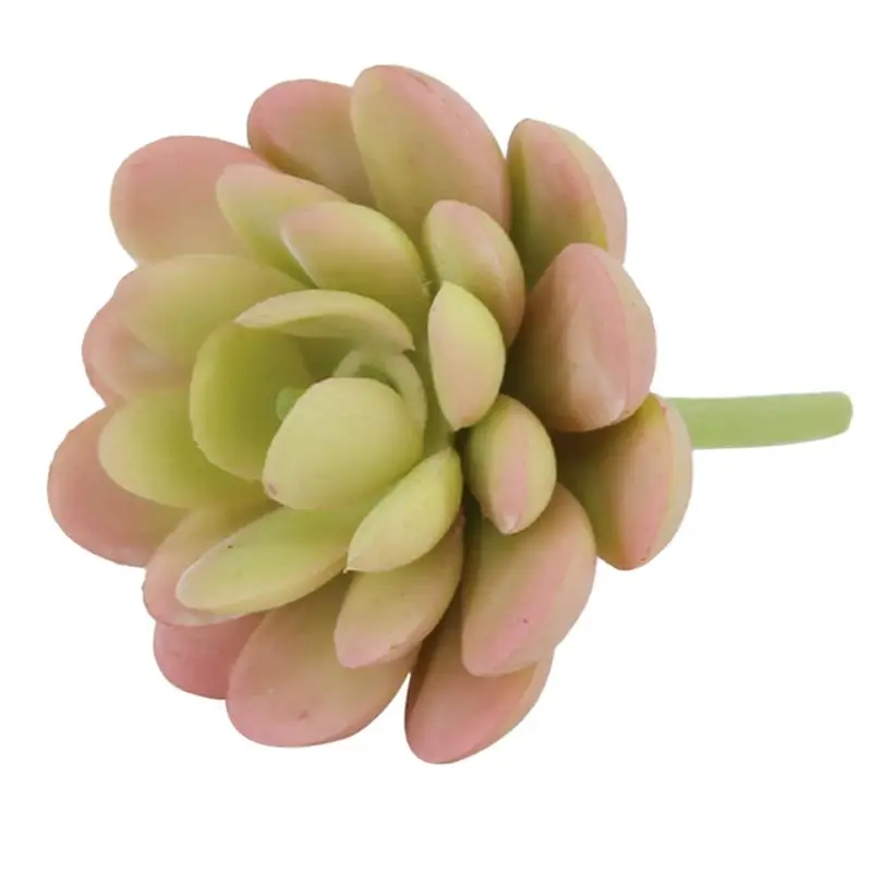 18 Artificial Succulents Green Flocking Plant Bonsai Desktop Fake Plants Valentine Day Christmas Wedding Decoration Plante - Цвет: 18