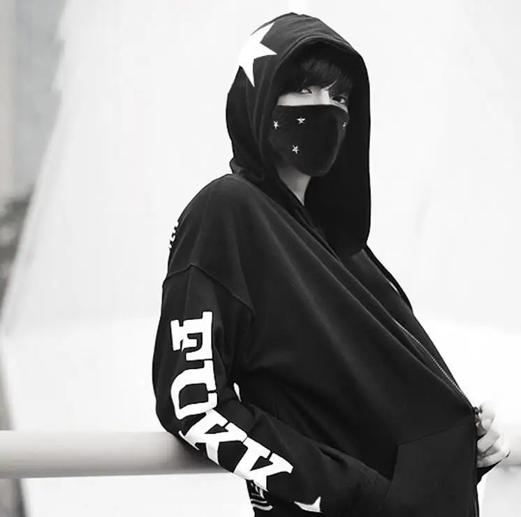 

Men Women's windproof thicken 100% cotton mask lady's breathable black punk star rivet mouth-muffle R2730