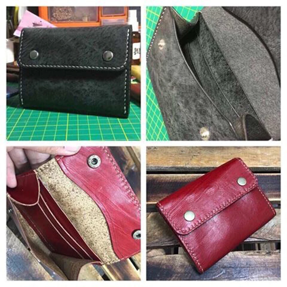 Японское стальное лезвие сделай сам кожаное ремесло шаблон маленький кошелек