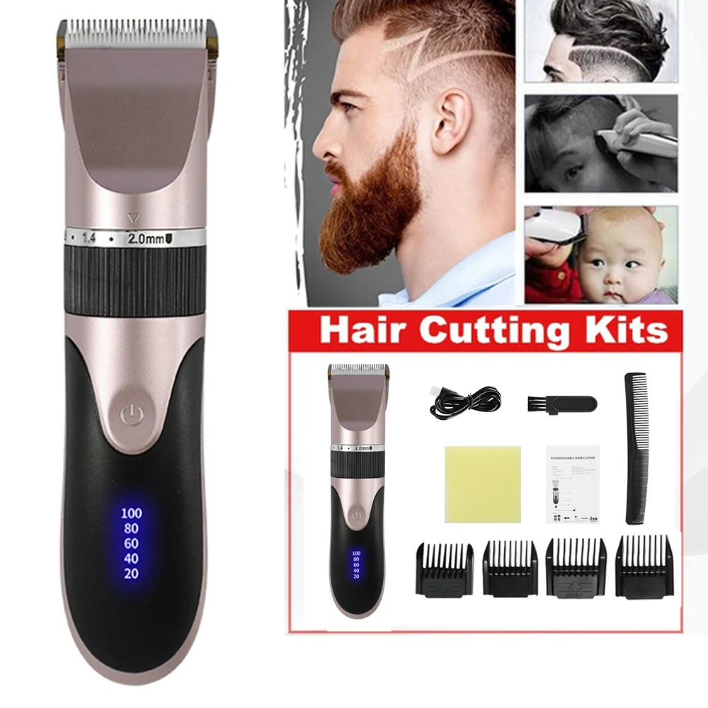 

Professional Hair Trimmer Digital Usb Rechargeable Hair Clipper for Men Haircut Ceramic Blade Razor Hair Cutter Barber Machine