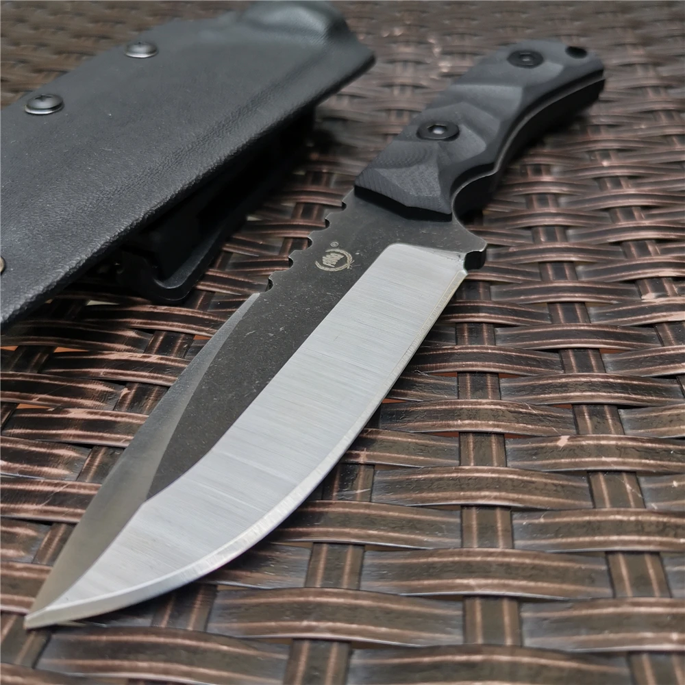 8cr18 Черный G10 ручной тактический прямой нож острый охотничий + K рукав для