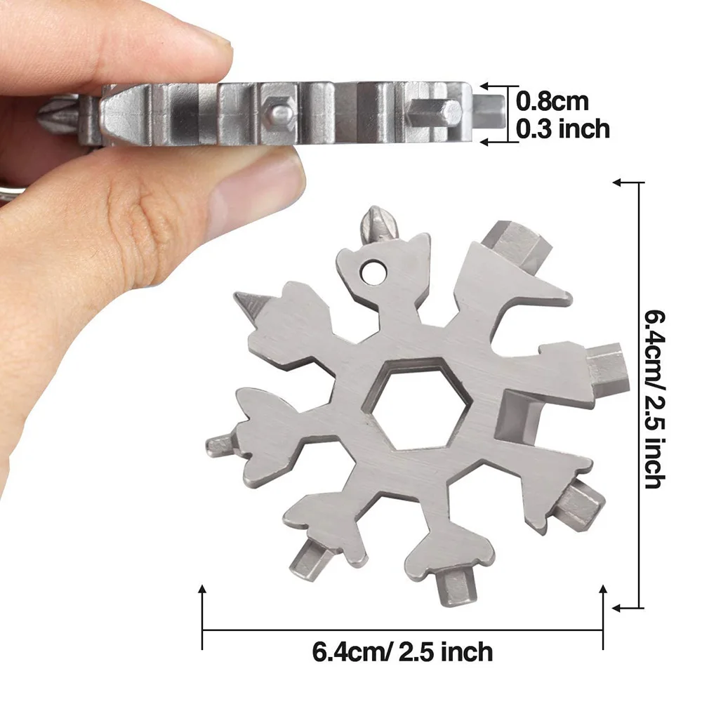 

18 In 1 Snowflake Multi Tool Card Outdoor Portable Wrench Ratchet Combination Metric Set Socket Wrenches Nut Tool Christmas Gift