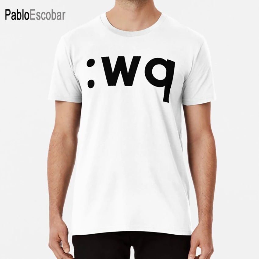 : Wq-черный текст для пользователей Vi/Vim T shirt vi vim программатор программирования