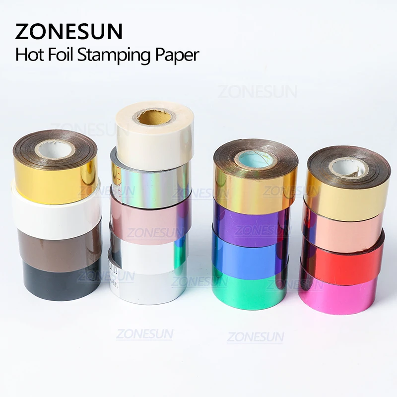 ZONESUN 3cm Gold Silver Red Rose Hot Stamping Foil Paper Transparent Color width/Roll Customized Size DTY Brass Mold 120m | Бытовая