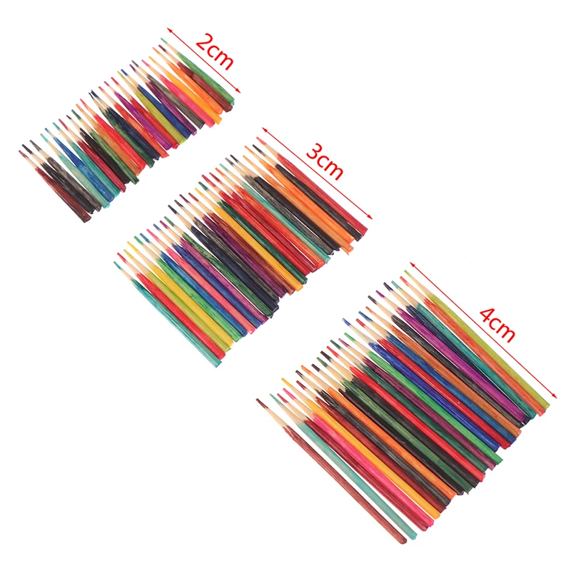 

25Pcs/set 1:12 Dollhouse Miniature Colorful Pencil Brush Model Doll House Decor Mini Color Pencil Model 2cm/3cm/4cm