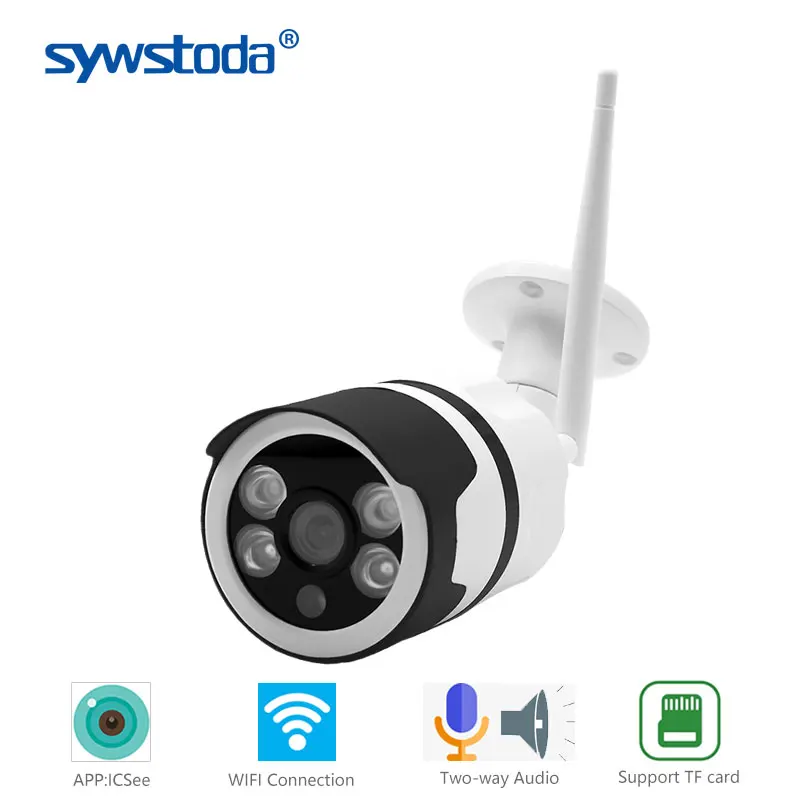 Wifi IP камера ONVIF 1080P Беспроводная CCTV цилиндрическая наружная двухсторонняя аудио TF
