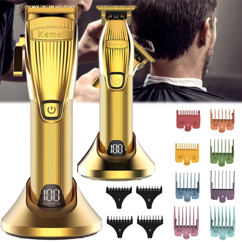 Professional Barber Shop Hair Clipper Kit 0mm Trimmer Electric Shaver Finish Machine Set Cordless/Corded Li-on Clip |