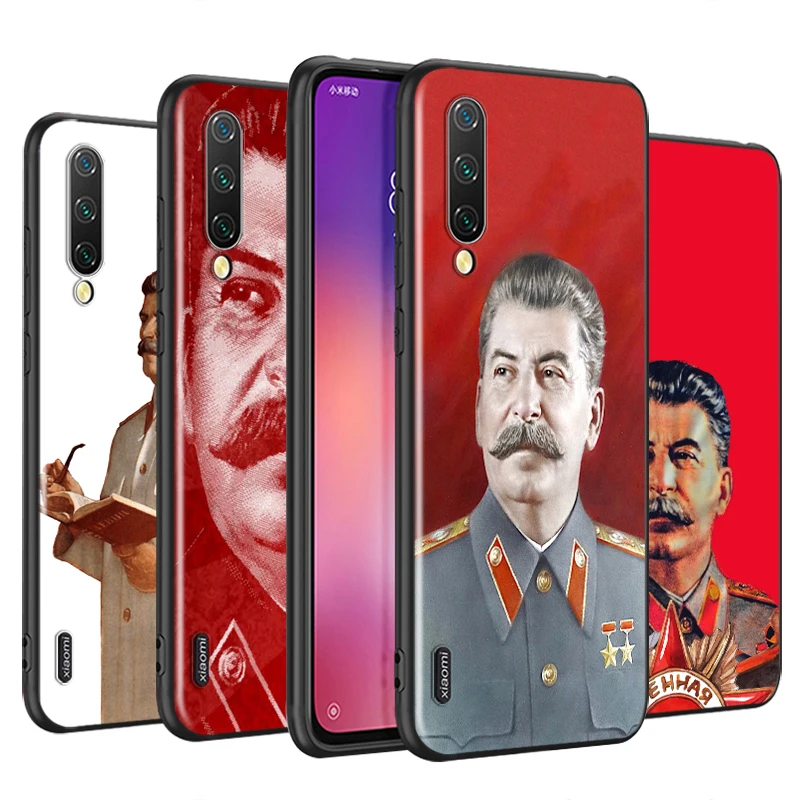 

For Xiaomi Mi 11i 11 10T 10i 9T 9 A3 8 Note 10 Ultra Lite Pro 5G CC9 SE Black Soft Cover Stalin Soviet Union Phone Case