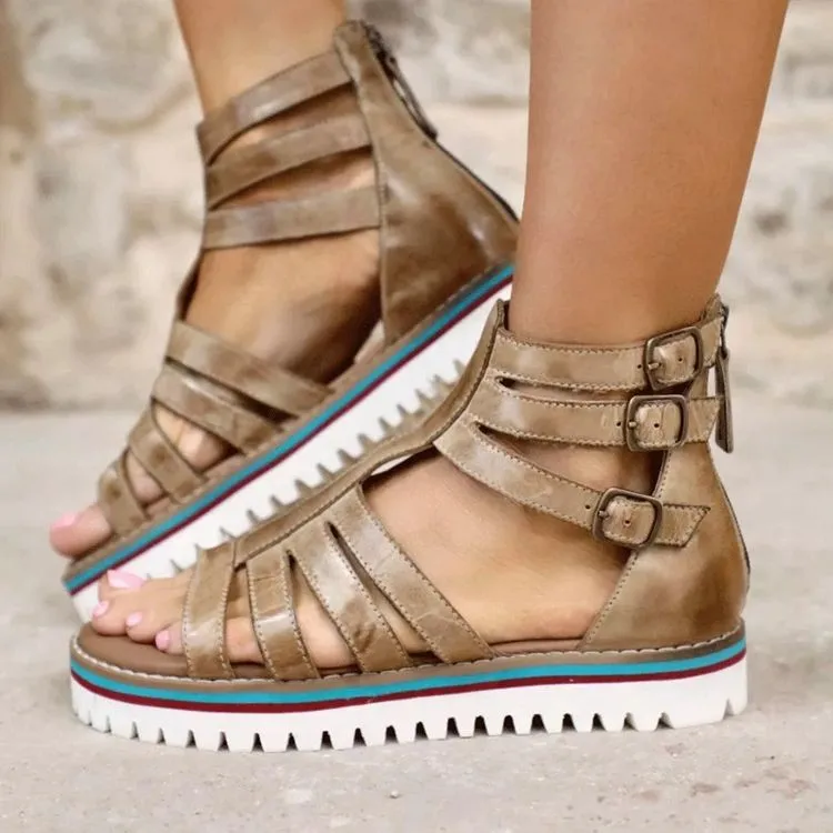 

2021 Summer New Women's Sandals Buckle Strap Casual Comfortable Color Bottom Hollow Ladies Shoe Plus Size Roman Zapatillas Mujer