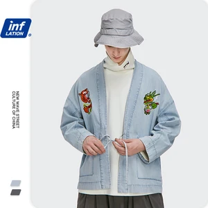 Джинсовая куртка мужская с вышивкой тигра дракона, Японская уличная одежда кардиган из денима в стиле Харадзюку, джинсовая куртка в стиле хип-хоп, 2020, 2516