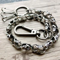 new gothic skull heavy waist wallet chain suitable for men motorcycle punk key chain accessories
