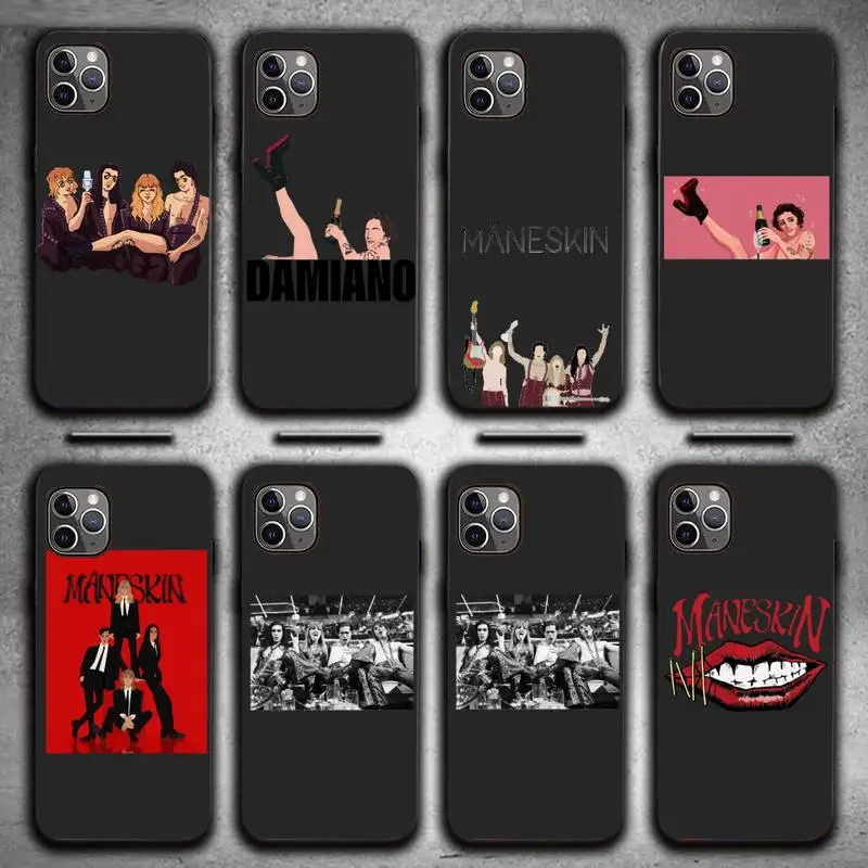 

Maneskin Art soft Phone Case for iPhone 13 11 12 Pro X XS XR Samsung A S 10 20 30 51 Plus pro Max mobile bags Luxury cool