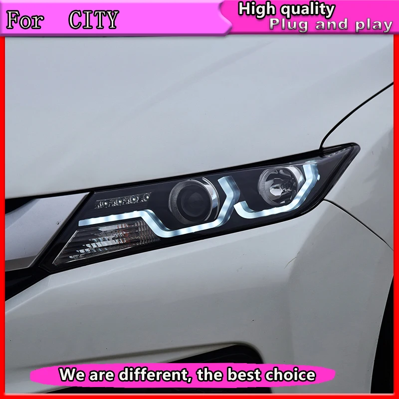 Автомобильные фары s для Honda City фасветильник 2015 2016 2017 U светодиодный светодиодные