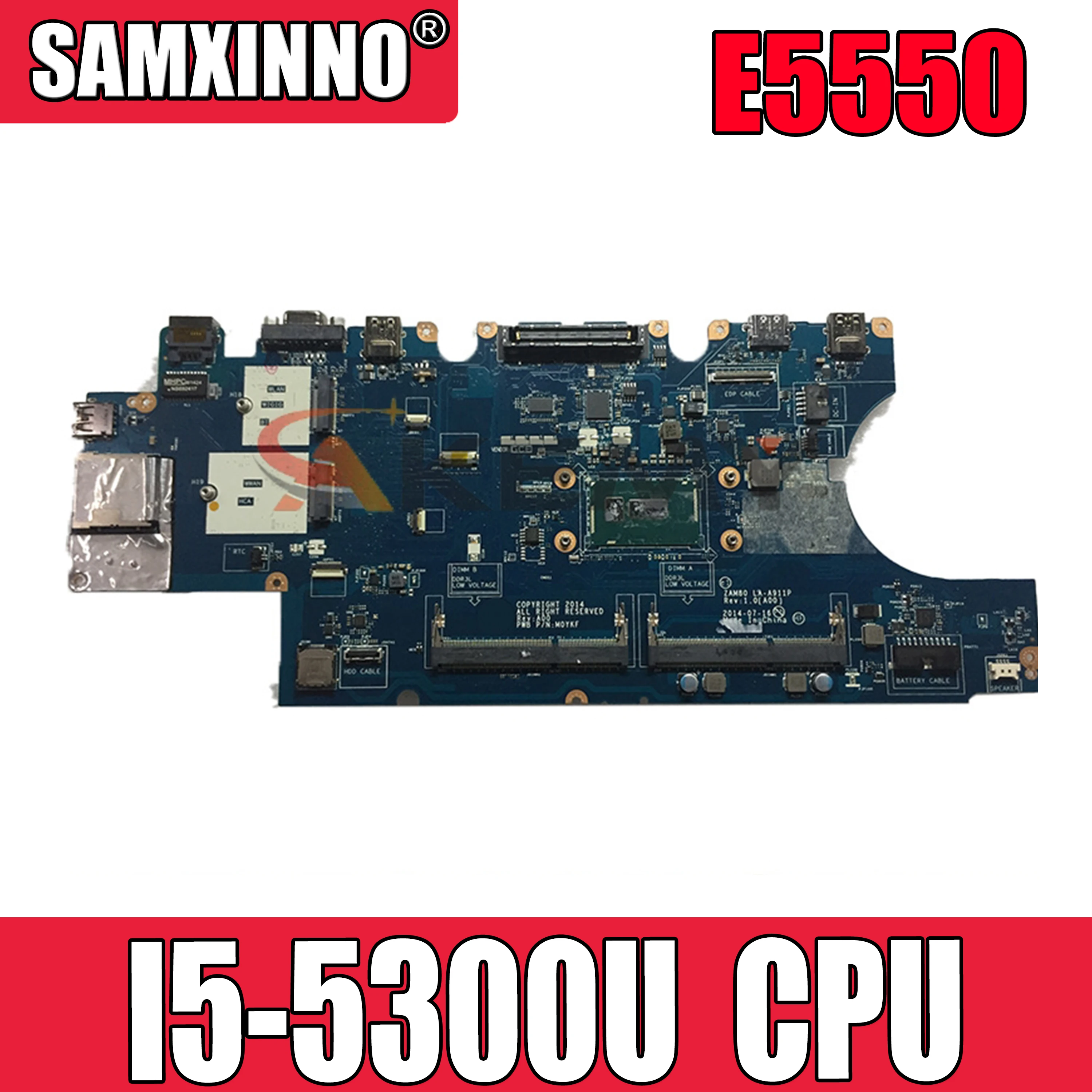 

Original Laptop motherboard For DELL Latitude E5550 I5-5300U ZAM81 LA-A911P CN-0W4CTJ 0W4CTJ Mainboard